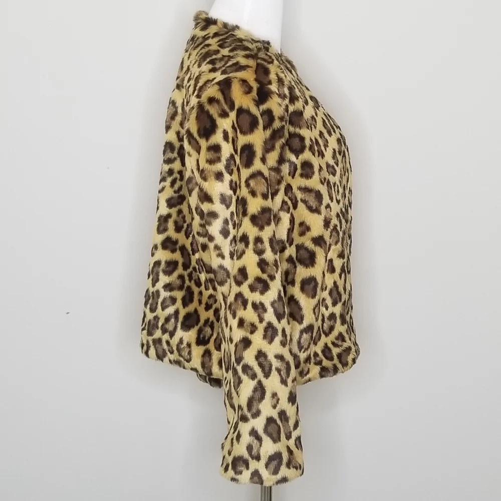 NWT Band of Gypsies Leopard Faux Fur Coat S - Picture 4 of 8